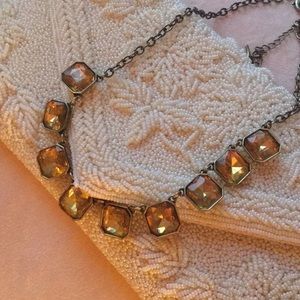 C+I Retro Glam Square-cut Crystal Necklace